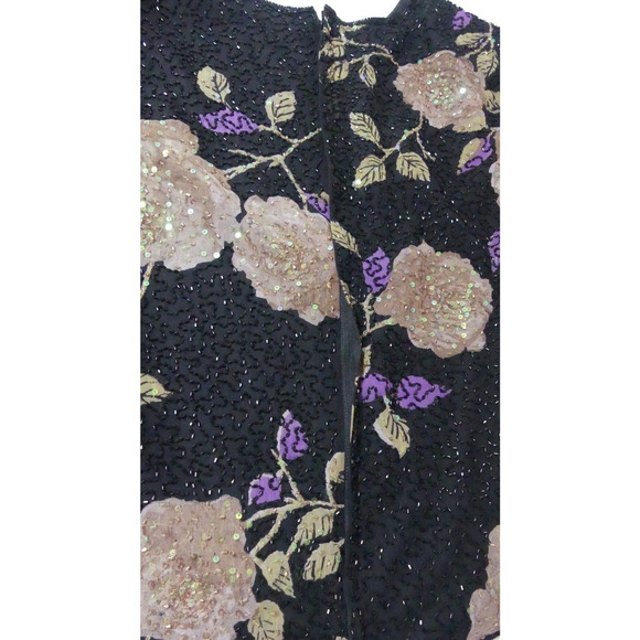 Sean Collection Silk Sequin Top LARGE Women's Glam Country Club Yacht Gala - Picture 8 of 13